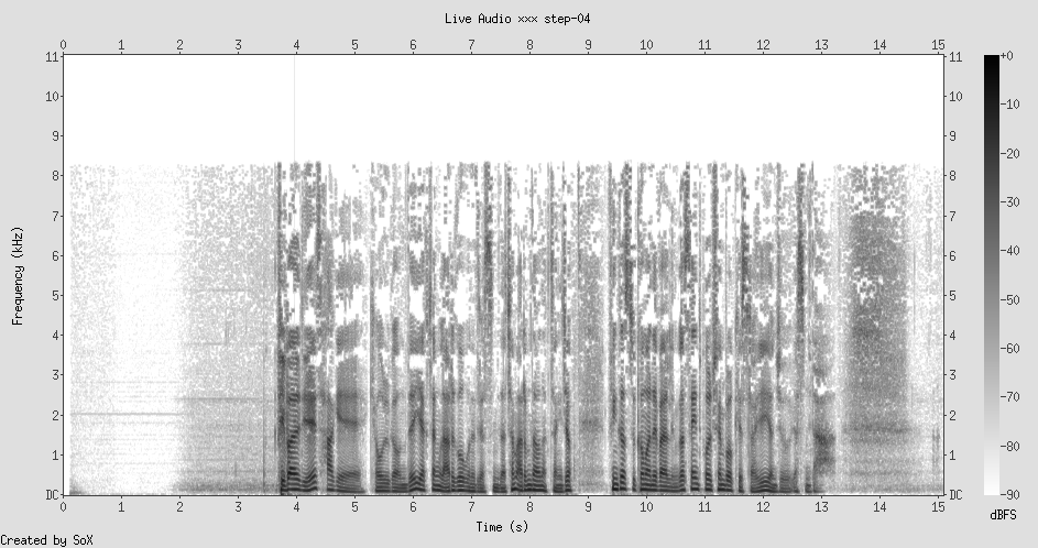 Spectrogram: dense speech patterns, Korean talk show